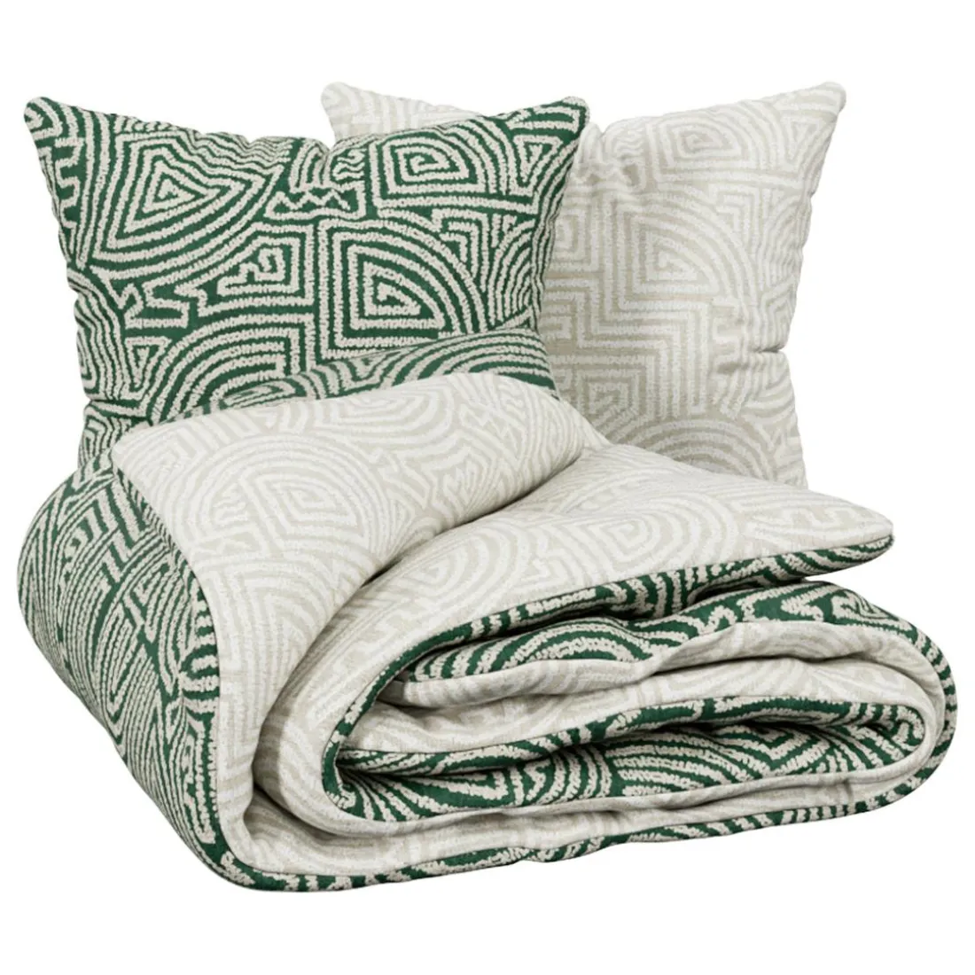 Parure de lit imprimée Naya 240x220cm - vert