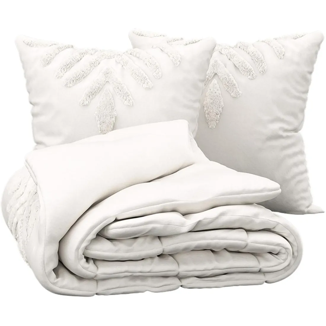 Parure de lit Inuit dreams coton blanc ivoire 240x220cm