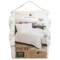 Parure de lit Inuit dreams coton blanc ivoire 240x220cm