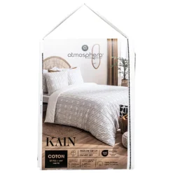 Parure de lit Kain coton blanc/noir 260x240cm