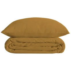 Parure de lit percale jaune ocre 260x240cm