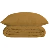 Parure de lit percale jaune ocre 240x220cm