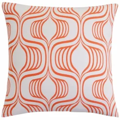 Parure de lit polycoton GRÉGOR - orange/blanc