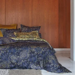 Parure drap plat 240 x 300 cm + 2 taies 65 x 65 satin ELIXIR Indigo