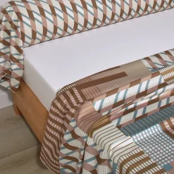 Parure drap plat 240 x 230 cm+ 2 taies 65 x 65 satin FUSION Ambre