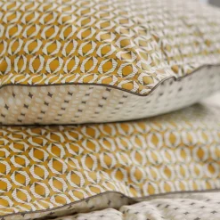 Parure drap plat 240 x 300 cm + 2 taies 65 x 65 percale DANDY Ocre