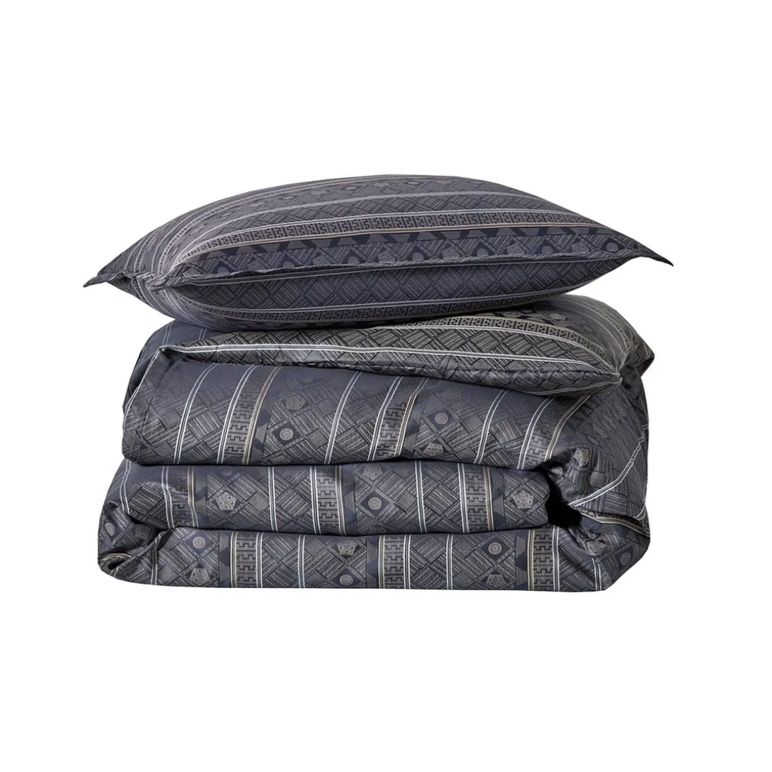 Parure Housse de Couette 2 Taies d'oreiller ALLEGRO Bleu Corinthe