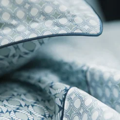 Parure Housse de couette + 2 taies 65 x 65 percale DANDY Sauge