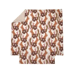 Parure Housse de couette + 2 taies 65 x 65 percale POP TERRA COTA