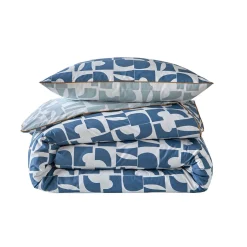 Parure Housse de couette + 2 taies 65 x 65 CRAFT Bleu paon