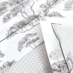 Parure Housse de Couette et2 Taies d'oreiller BourdonGraphi Blanc