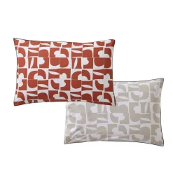 Parure Housse de couette + 2 taies 65 x 65 CRAFT Terra Cota