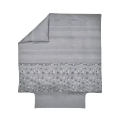 Parure Housse de couette + 2 taies 65 x 65 satin jacquard KYOTO Graphite