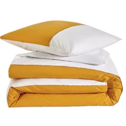 Parure Housse de Couette 2 Taies d'oreiller DUO Ocre 240 x 220 cm