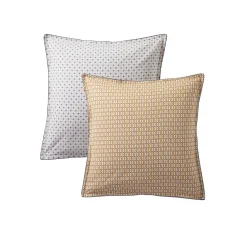 Parure Housse de couette + 2 taies 65 x 65 percale DANDY Ocre
