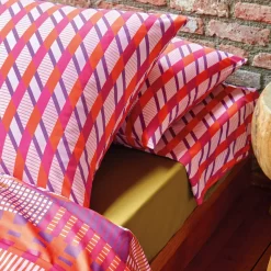 Parure Housse de couette + 2 taies 65 x 65 satin FUSION Ultraviolet