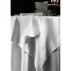 Parure OMBRELLE Nappe Ronde Biais Rabattu D175, 6 Serviettes Blanc 47x47