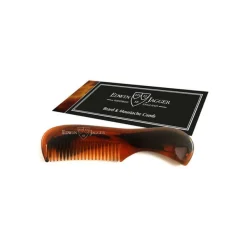 Peigne à Barbe et Moustache à Tiges Serrées avec Étui - Imitation Écailles