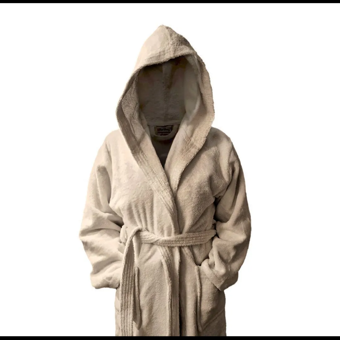 Peignoir à Capuche en Coton 470 gm² - Beige Ficelle TERTIO®