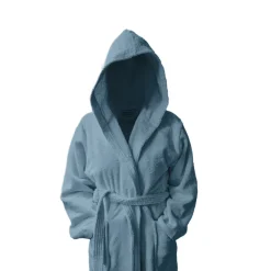 Peignoir à Capuche en Coton 470 gm² TERTIO® - Bleu Orage