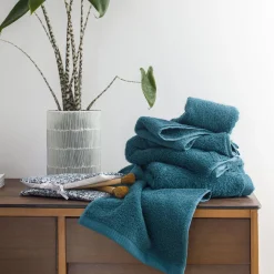 Peignoir de bain coton Aqua - Vert Émeraude