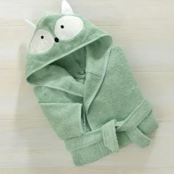 Peignoir de bain enfant BABY vert amande en coton
