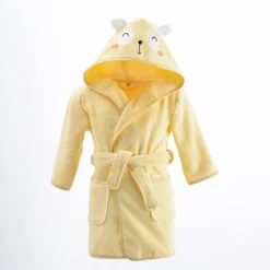 Peignoir de bain enfant BABY en coton jaune pale