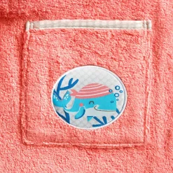 Peignoir de bain enfant en coton PETITES BETES rose corail