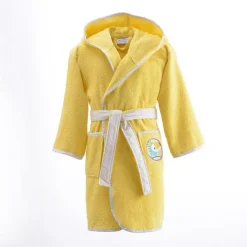 Peignoir de bain enfant PETITES BETES jaune mimosa en coton