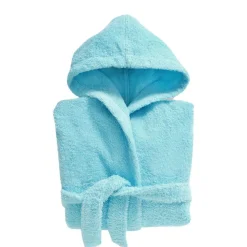 Peignoir de bain pour enfant de 2 ans en Coton peigné LAUREAT Bleu Aqua