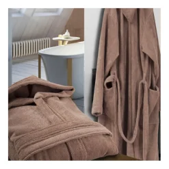 Peignoir de voyage RANGER, à capuche 300g Noisette