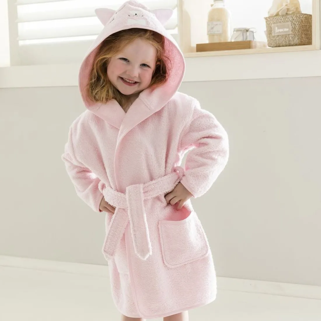 Peignoir enfant en coton RENATO rose
