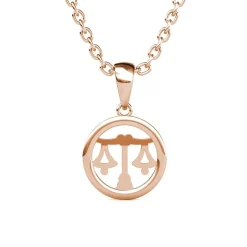 Pendentif Zodiaque Balance Finition Or Rose