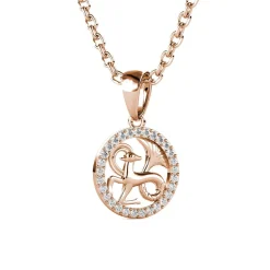 Pendentif Zodiaque Capricorne Finition Or Rose