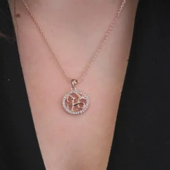 Pendentif Zodiaque Capricorne Finition Or Rose
