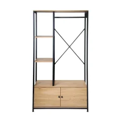 Penderie avec étagères et rangements 2 portes en bois Beige