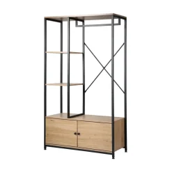 Penderie avec étagères et rangements 2 portes en bois Beige