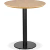 Petite table à diner 'BASTILLE' ronde en bois finition naturelle et fonte noire