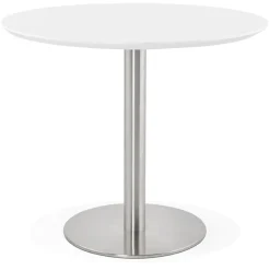 Petite table de bureau ou à diner ronde 'INDIANA' blanche