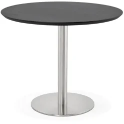 Petite table de bureau ou à diner ronde 'INDIANA' noire