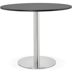 Petite table de bureau ou à diner ronde 'DALLAS' noire