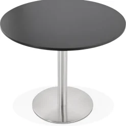 Petite table de bureau ou à diner ronde 'DALLAS' noire