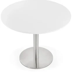 Petite table de bureau ou à diner ronde 'DALLAS' blanche