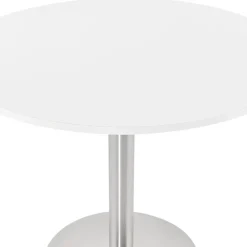 Petite table de bureau ou à diner ronde 'DALLAS' blanche
