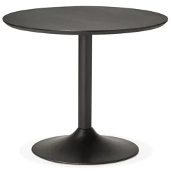 Petite table de bureau ou à diner ronde 'CHEF' noire