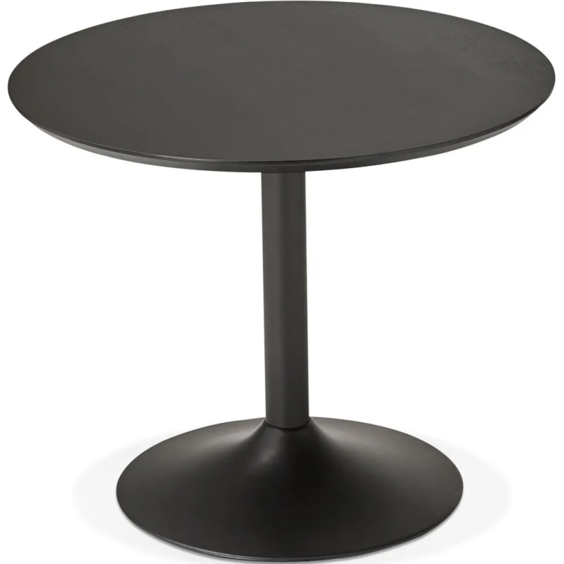 Petite table de bureau ou à diner ronde 'CHEF' noire