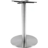 Pied de table 'PLATO' en acier brossé avec base ronde