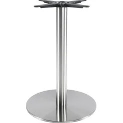 Pied de table 'PLATO' en acier brossé avec base ronde