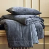 Plaid en coton BYZANCE anthracite 140 x 200 cm