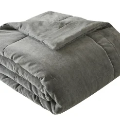 Plaid en coton BYZANCE anthracite 140 x 200 cm
